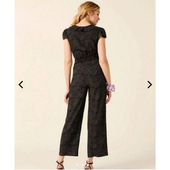 💕ROUJE💕 Floriane Jumpsuit ~ Black Polka Dot Print FR 40 = US 8 - Picture 4 of 16